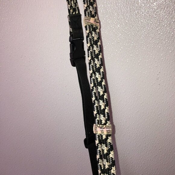 Kavu Pink Gray Striped Crossbody Strap Pockets Casual Canvas Sling Bag Purse - Picture 9 of 16